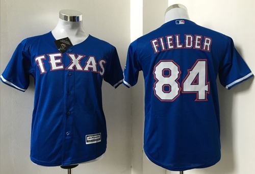Rangers #84 Prince Fielder Blue Cool Base Stitched Youth MLB Jersey